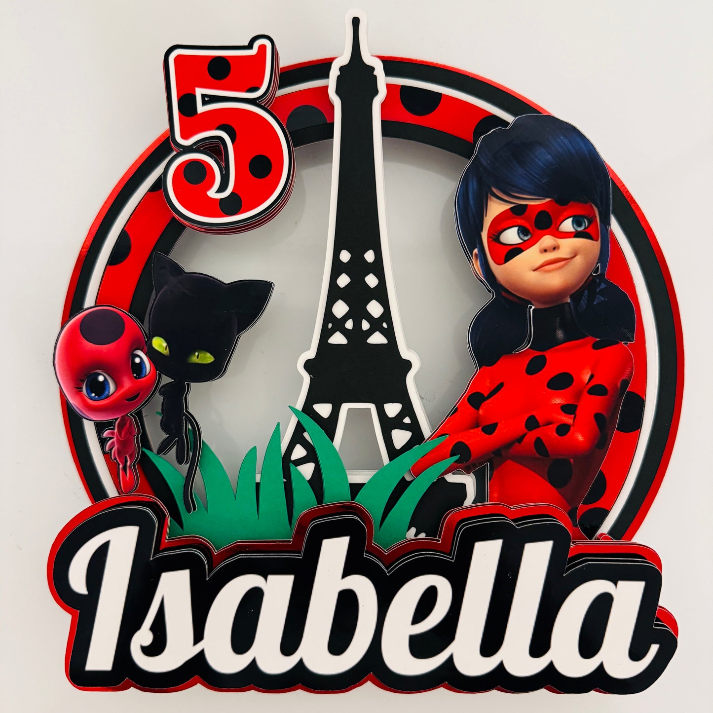 Ladybug Inspired Superhero Cake Topper