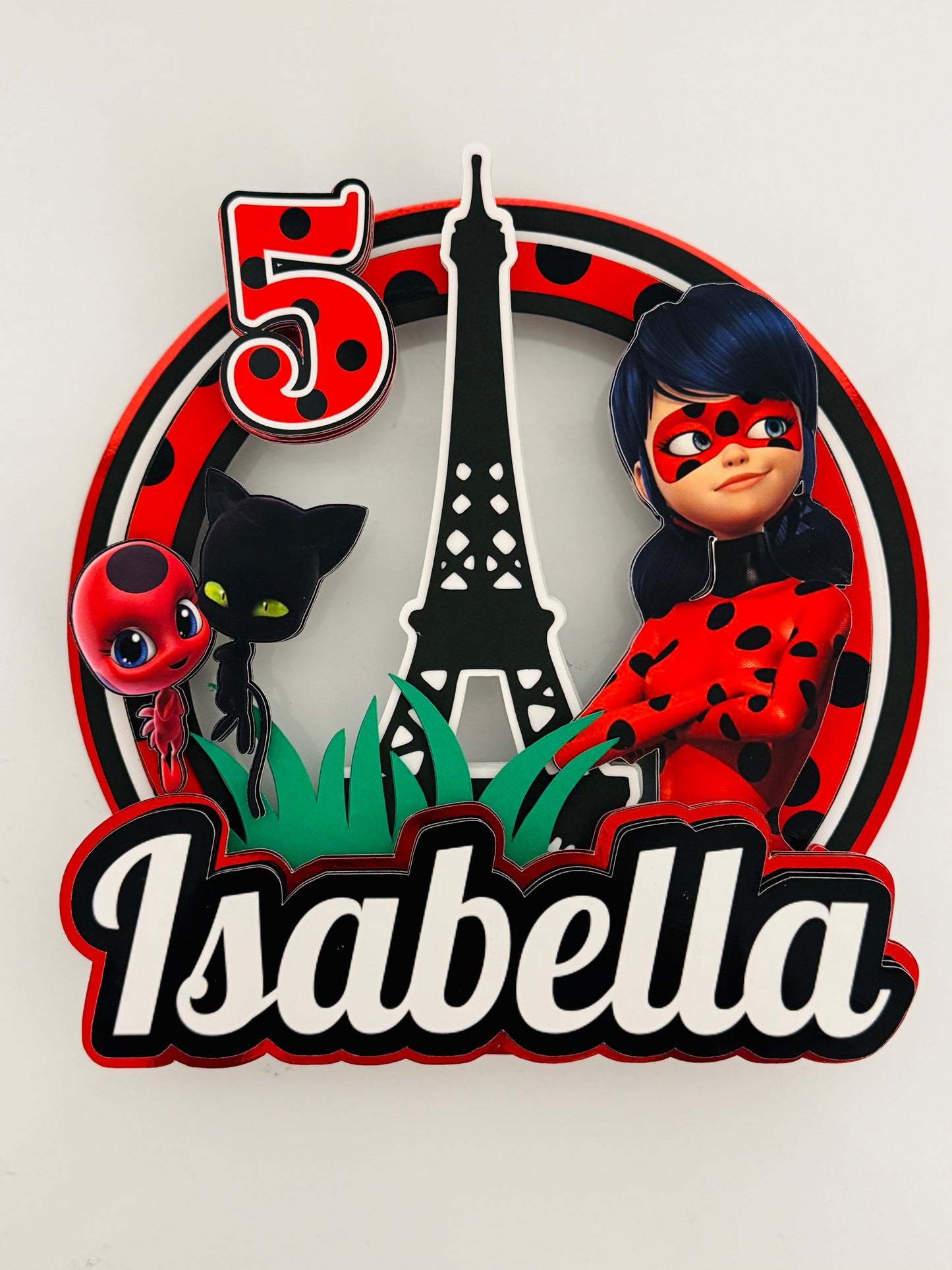 Ladybug Inspired Superhero Cake Topper