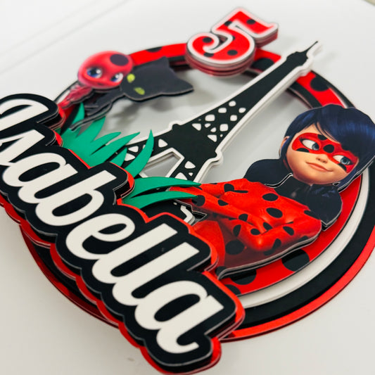 Ladybug Inspired Superhero Cake Topper