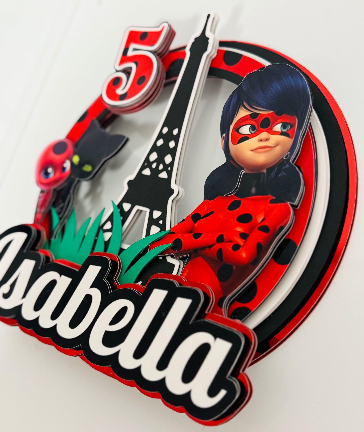 Ladybug Inspired Superhero Cake Topper