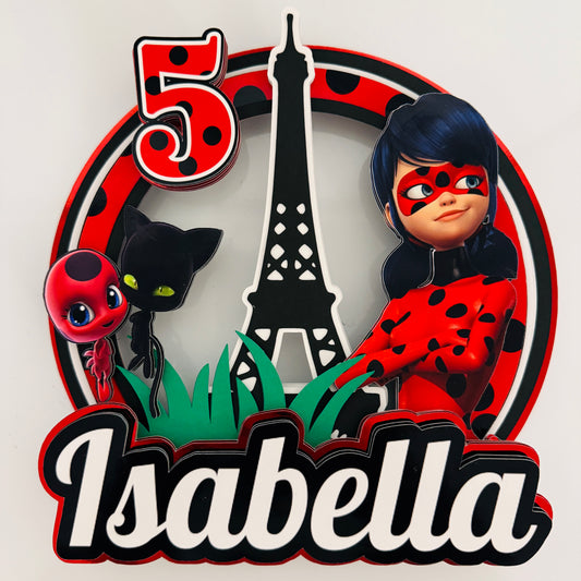 Ladybug Inspired Superhero Cake Topper