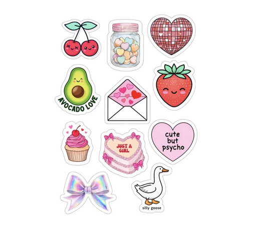 Just a Girl Sticker Sheet – Soft, Sassy, and Totally You